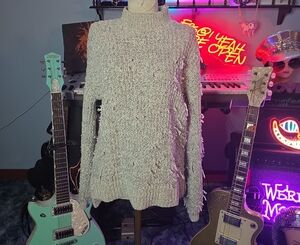 Love By Design Cream Textured Turtleneck Sweater